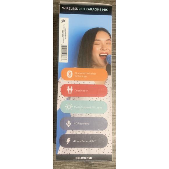 Karaoke Microphone Wireless Bluetooth Built-in Speakers HD Recording | Blue - Picture 5 of 12